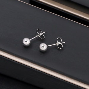JXX Wholesale Stylish <b>Silver</b>-Plated <b>Stud</b> Earrings for Women Trendy Fashion Jewelry for Parties Made of High Quality Brass - Product Image 2