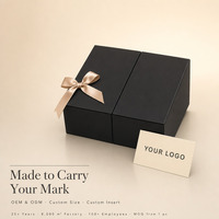 Boîte cadeau rigide personnalisée pour bijoux, cosmétiques, bougies, double porte, noir mat, papier spécial doux au toucher, vente en gros en usine