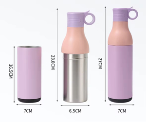 New Design Custom Logo 12oz Double Wall Stainless Steel Coffee Beer Vacuum Insulated Cola Cans Water Bottle <b>with</b> <b>Straw</b> Lid - Product Image 3