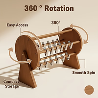 Support de rangement rotatif à 360° en bois pour pinces à cheveux, chouchous, barrettes et bandeaux, organisateur de coiffeuse