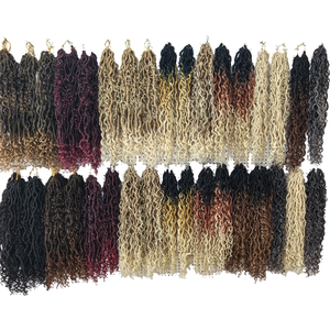 Entrega rápida: 18 pulgadas de alto gitano <span class=keywords><strong>para</strong></span> extensión de <span class=keywords><strong>cabello</strong></span> Ombre ondulado tejido sintético trenza gigante ganchillo falsificaciones bloqueo gitano falsificaciones bloqueo - Product Image 4