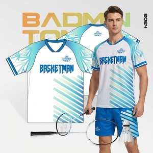 Professioneel op maat gemaakte snel drogende badminton T-shirt sublimatie bedrukte tennis kleding vocht afvoerende sporttrui voor volwassenen - Product Image 5