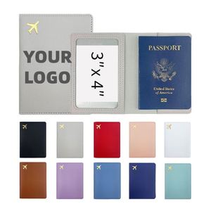 Custom logo Travel <b>Passport</b> Cover PU Leather ID <b>Passport</b> Holder <b>Passport</b> Credit Card Holder Case Business Card <b>Wallet</b> - Product Image 1