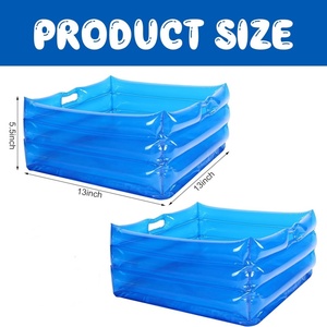 PVC Inflatable Foot Bath Basin 13*13*5.5 Inch Blue Color Foot Soaking Bath Basin for <b>Pool</b> Entry Ladder Above Ground <b>Pool</b> - Product Image 4