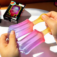 Jouet promotionnel souple et extensible en forme de bâtonnet glacé dégradé, jouet anti-stress à presser