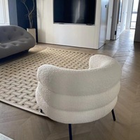 Moderner Bouclé-Akzentsessel Bequemer Sherpa-Einzelsessel mit Metallbeinen für Wohnzimmer, Schlafzimmer und Schminktisch