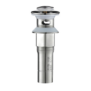 Desagüe emergente de acero inoxidable para lavabo, 59 mm de diámetro exterior, roscado, sin orificio de desbordamiento - Product Image 4