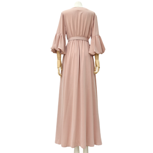 Tinta unita eleganti a 2 strati girocollo girocollo Dubai <span class=keywords><strong>turchia</strong></span> abiti musulmani Abaya 2025 abiti modesti musulmani - Product Image 4