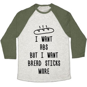 Quiero abdominales, pero quiero también palitos de pan, camiseta de béisbol unisex de mezcla triple - Product Image 4