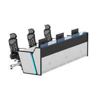 Console de surveillance pour hôtel, supermarché, centre commercial, en acier laminé à froid de 600 mm de large, avec compartiment dissimulé pour câbles, table de commande