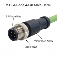 Cable Industrial XINYING Personalizado con Conector RJ45 Macho de 4 Pines Codificado M12, Ethernet Profinet CAT6, PVC, IP67, Doble Blindaje para Máquinas
