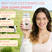 Capsules OEM pour Femmes, 6 en 1, à base d'organes de bovin nourri à l'herbe : Foie, Rate, Rein, Cœur, Ovaires et Utérus