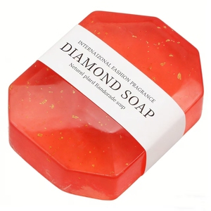 Factory Wholesale Luxury Custom Organic 24K Gold Foil Whitening Diamond <strong>Soap</strong> Handmade Antiseptic Crystal Gemstone Body Bar <strong>Soap</strong> - Product Image 3