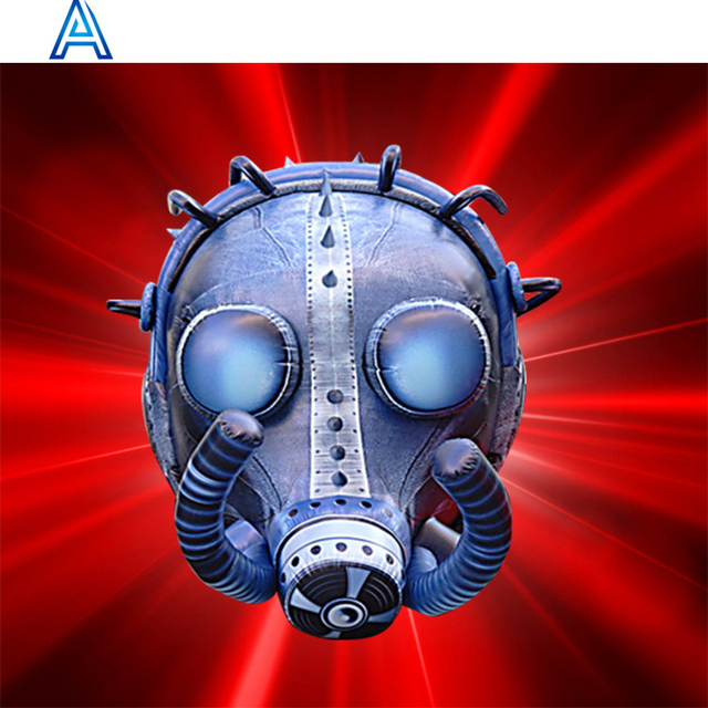 Club bar Customize Oxford Inflatable Huge Giant LED Light Decoration Gas Mask for Stage Property Tool Model