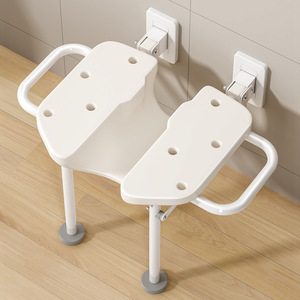<b>Folding</b> Shower Chair Wall Mounted Bathroom <b>Stool</b> For Elderly 120 Kg Capacity Modern Design - Product Image 1