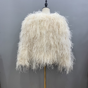 Chaqueta de piel de plumas de avestruz para <span class=keywords><strong>mujer</strong></span>, abrigo de piel, moda de invierno, directa de fábrica, novedad de 2023 - Product Image 3