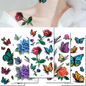Trasferimento ad acqua finto Sexy tatuaggi farfalla 3d adesivi per decorazione del corpo delle donne - Product Image 4