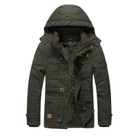 Manteau d'Hiver Homme 5XL en Gros, Veste en Coton à Capuche Épaisse Polaire Grande Taille Longue, Veste Cargo Décontractée