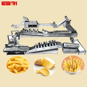 304 Stainless Steel Semi-automatic Small Scale Frozen Potato Chips Making Machine Fryer French Fries Production Line Price