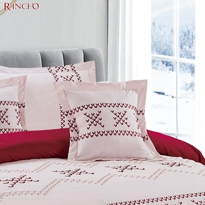 Pink and <strong>Red</strong> 100% Cotton Wholesale Embroidered <strong>Duvet</strong> <strong>Cover</strong> Sets <strong>Duvet</strong> Set Bedding Cotton Sheet Set Quilt Bedding - Product Image 2