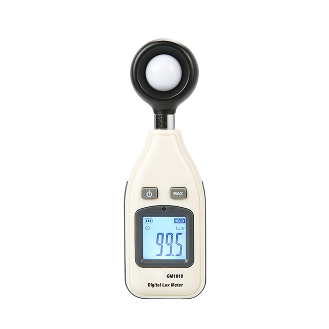 GOYOJO GM1010 Digital Lux Light Meter Luminometer Electronic Photometer 0~200000Lux LCD Display CE/FCC/RoHS Certified 1-Year