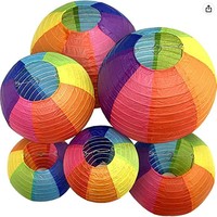 Lanterne murale décorative personnalisée de 4, 8, 10, 12, 16 pouces pour fête, mariage, lanternes chinoises en papier rondes pliables