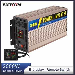 Convertisseur solaire multifonctionnel 12V <span class=keywords><strong>24</strong></span> <span class=keywords><strong>Volt</strong></span> vers 220 Onduleur hybride à onde sinusoïdale pure Batterie Convertisseur haute puissance 2000W - Product Image 2