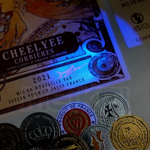 Kết cấu sang trọng giấy nhiều lớp dập nổi rượu chai nhãn logo của bạn Vàng Vàng dập nổi Nhãn dán nhãn in ấn - Product Image 2