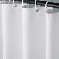 Rideau de douche en tissu polyester blanc uni, moderne, luxueux, écologique, lavable en machine, jacquard, lourd, hydrofuge