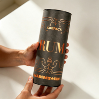 Caja de Cartón Cilíndrica de Lujo Personalizada para Vino, con Estampado en Caliente Dorado, Tubo de Regalo Redondo para Botellas de Ron, Whisky y Licores