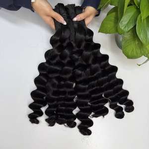 Produits de dropshipping : Cheveux humains indiens bruts noirs naturels en vrac, extensions de cheveux bohèmes, cheveux à tresser en vrac - Product Image 1