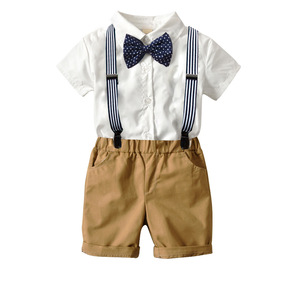 Ropa de Verano para Bebés, Conjuntos de Ropa para Bebés y Niños, Traje Formal de Esmoquin para Caballero, Mono a Rayas, Pantalones, Conjuntos - Product Image 4