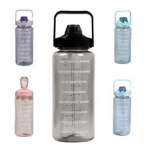 67盎司个性化塑料免费半加仑渐变颜色激励塑料运动水瓶带时间标记