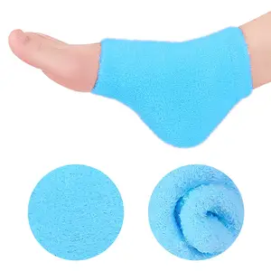 Calzini protettivi per cuscino del tallone SPA coppe per tallone in Gel vegetale per calzini con tacco in filato di piume Comfort per la pelle secca e screpolata