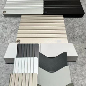 <span class=keywords><strong>Porte</strong></span>-cartes en métal de <span class=keywords><strong>luxe</strong></span>, fabrication italienne, protection RFID NFC, portefeuille à 6 emplacements avec fermeture à bouton, 85x55mm, étui <span class=keywords><strong>rigide</strong></span>, emballage haut de gamme - Product Image 4