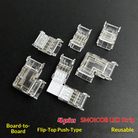 Connecteur de bande LED COB RGB transparent sans soudure 2 3 4 broches 5mm 8mm 10mm à fixation rapide pour ruban lumineux PC