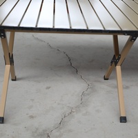 Ensemble de meubles de salle à manger d'extérieur en aluminium moderne, table et chaises pliables, hauteur réglable, portables, avec sac de plage/camping inclus