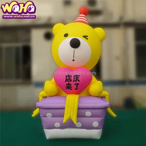 Custom made inflatable advertising bear inflatable cartoon bear with gift box