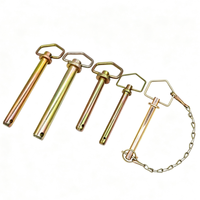 Goupilles pivotantes jaunes zinguées, diamètre de tête 22 mm, en acier au carbone avec clip à ressort R pour tracteurs, VTT et équipements agricoles
