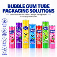 Tubes d'emballage pour chewing-gum laminés ABL imprimés sur mesure avec bouchon à vis, qualité alimentaire 12,7-35 mm