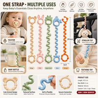 Sangle anti-perte personnalisée en silicone pour bébé |   Attache-tétine motif queue d'animal, sangle pour biberon, support de jouet pour poussette OEM ODM