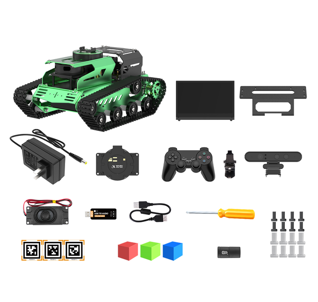 JetTank ROS Robot with Depth Camera, Lidar, Microphone Array Support SLAM, Deep Learning, 3D Vision Point Cloud, Voice Control