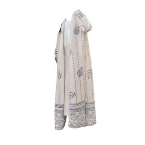Abaya Miyake Plisada Elegante con Cuello Redondo, Estilo Casual, Floral, Bohemia, Talla Grande, Elástica en Cuatro Direcciones, Artesanía de Primera Calidad, para Boda, Largo hasta el Tobillo - Product Image 1