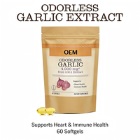 Capsules de Gélules Molles d'Ail Sans Odeur à Marque Blanche OEM, Extrait Haute Concentration Favorisant la Santé Cardiaque et Immunitaire, 60 Unités