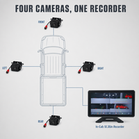 Caméra embarquée 4 canaux IPS avec écran tactile 10,36 pouces, enregistreur vidéo 1080P à vue quadruple, enregistrement en boucle pour camion, bus, fourgonnette