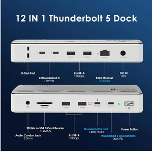 WAVLINK WL-UTD58-<span class=keywords><strong>M</strong></span> Thunderbolt 5 扩展坞 Thunderbolt 5 Dock 140W PD 8K 显示扩展坞 - Product Image 2