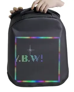 LED Advertising Dynamic Wifi Connect Smart Backpack with USB Charging Port
