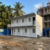 Casa Contenedor Prefabricada Desmontable de Dos Pisos, Oficina Temporal Modular, Dormitorio de Trabajo, Edificio Prefabricado para Construcción