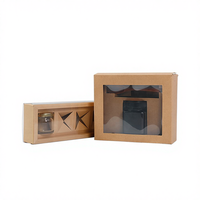 Emballage en papier Kraft marron avec fenêtre transparente en PVC, pot en verre à miel, contenant personnalisé, 50 pièces