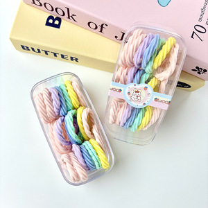 <b>Childrens</b> Hair <b>Ties</b> Boxed Girls High Elasticity Seamless Double Ponytail Princess Series Seven Color Bento Daily Use - Product Image 2